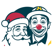 Sventasie Logo mit Weihnachtsmann und Clown